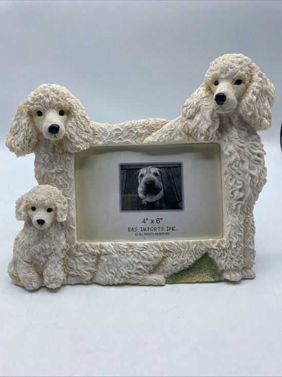 Other - Poodle Picture Frame Resin 4x6 Photo Holder figurine 3D Textured Dog Pet